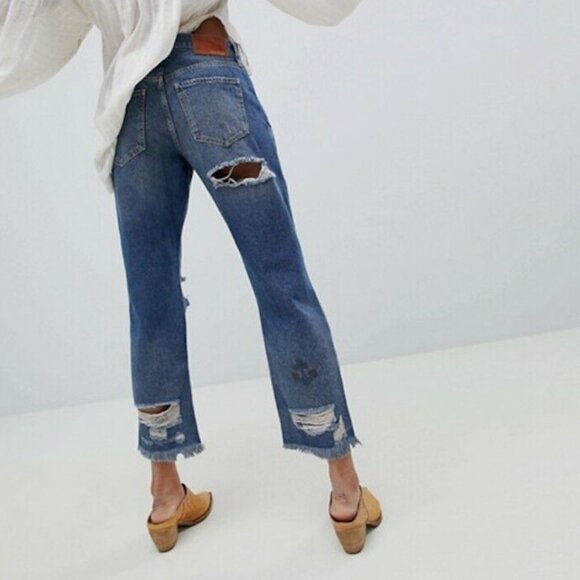 Free People Tattooed Boyfriend Jeans - Picture 2 of 6
